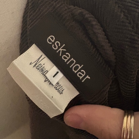 ESKANDAR Brown Corduroy Jacket cotton Silk Blend Size 1 Vintage - Picture 5 of 9